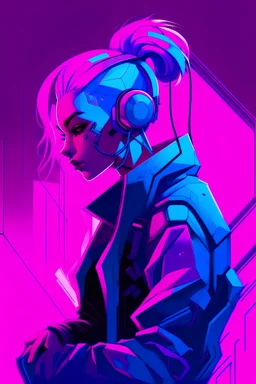 Designing for cyberpunk in pink, blue and purple colors