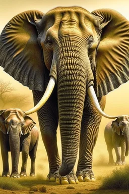 Elephant led all animals to higher ground, using her large body as a shiled