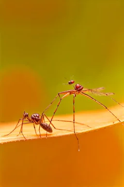 Daddy short legs and daddy long legs caught a fly in their web.