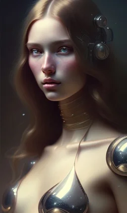 porno model , cute, beautiful, long hair, wavy hair, black eyes, head and shoulders portrait, cinematic, 8k, resolution concept art portrait by Greg Rutkowski, Artgerm, WLOP, Alphonse Mucha dynamic lighting hyperdetailed intricately detailed