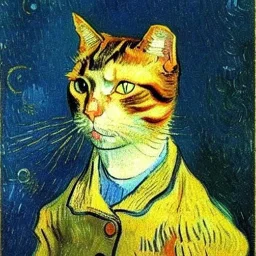 Portrait of a cat by Van Gogh