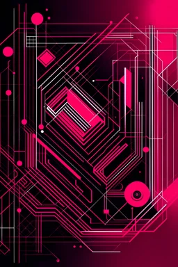 pink circuit lines with abstract geometric shapes for a logo "Glaamify Tech"