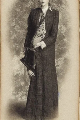 Portrait lady, full body shot, full-color medium shot, style of Harry Bennett