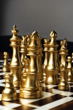 Golden but terrifying chess pieces