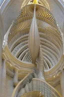 a cathedral in a vertical Nautilus shell by artist "Dorian Haqmoun"