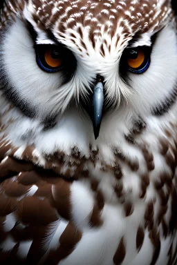 snow OWL FACE, DETAILED, PORTRAIT