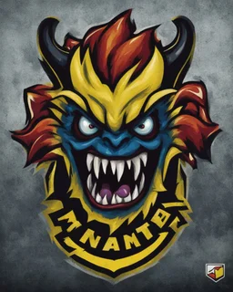 "monster" professional team logo, jersey front