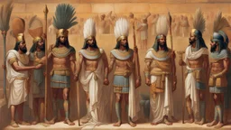 Phoenician soldiers received by the Pharaoh of Egypt for dinner