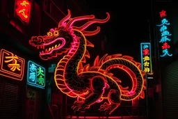 Year of the Dragon neon Tokyo