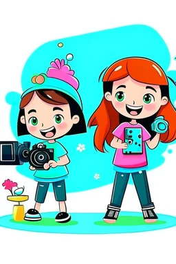 give me an image for and educative and informatif television programme for children between 9 & 12. The children need to be attracted to it. It must be cool not childish. All social media networks should be involved. It should show intellegnce and tiktok challenges. Less childish, a load more sturdy