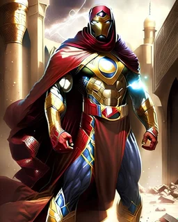 Islam Champion is an Islamic super man with an Islamic character and dress style, with the style of iron man
