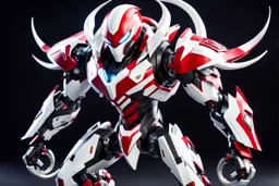 big venom robot with red and white color schemes, in the style of fairy academia, hard-edge style, agfa vista, dynamic pose, oshare kei, hurufiyya, rtx, close picture, intricate details, highly detailed, high details, detailed portrait, masterpiece,ultra detailed, ultra quality