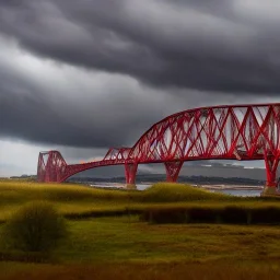  Forth Railway Bridge in stormy weather