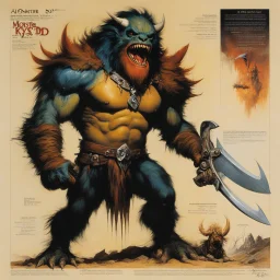 ConceptSheet: AD&D monster son of Kyuss with statistics [by Boris Vallejo]