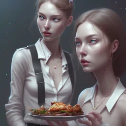 a dinner date with the girl next door, slice of life, modern, realistic,!! looking at the camera!!, solo, first person pov, enjoying life!!! elegant, highly detailed, digital painting, artstation, concept art, matte, sharp focus, illustration, art by Malika Agueznay, WLOP.