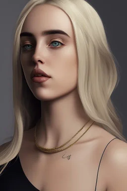 Billie Eilish, sitting on a chair, Black Short Dress, high detail, realistic, 8k