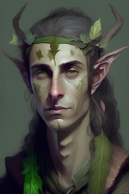 portrait of a stoner male elf druid