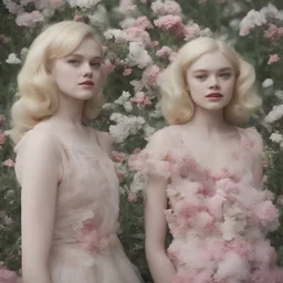 Elle fanning and dakota fanning , as flowers, as Marilyn monroe
