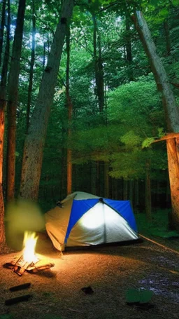 camp in the woods