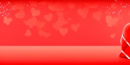 Valentines day background banner - abstract panorama background with red hearts - concept love