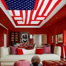 American flag interior decorating