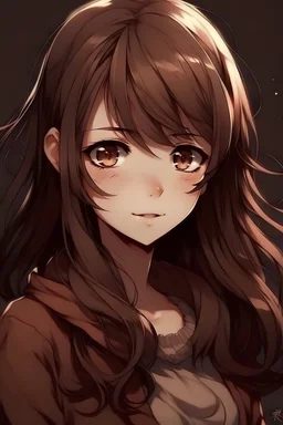 dark brown hair girl anime beautiful