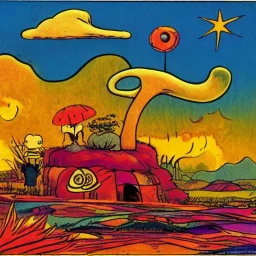 from krazy kat and ignatz mouse by herriman Coconino County, Arizona psychedelic landscape