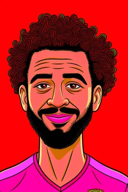 Mohamed Salah Egyptian soccer player cartoon 2d