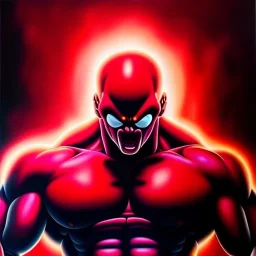 Ultra detailed fullbody Portrait in oil on canvas of Jiren merges REDHULK,extremely detailed digital painting, extremely detailed face,crystal clear Big glowing eyes, mystical colors ,perfectly centered image, perfect composition, rim light, beautiful lighting,masterpiece,8k, stunning scene, raytracing, anatomically correct, in the style of robert e howard and Wizyakuza and Ohrai Noriyoshi and Simon Bisley and uncannyknack