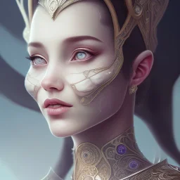 Portrait of wiched " enchantress Morgan" with and mid-12th century elegant apparel.extremely detailed face,crystal clear Big eyes,perfectly centered image,intricate detail.Diseney style, korra character face style.and Kilian Eng art color