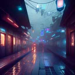 stray cat, slum, neon setting, insanely detailed, cold, cinematic lighting, octane render, ambiance, professional photo