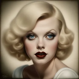 Jean harlow in the style of Margaret Keane