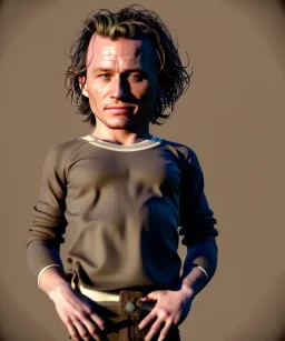 Heath ledger toddler, full body, soft skin, dramatic lighting, hyper realistic