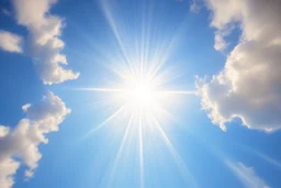 lightblue sky with little bright diamond and soft lihgt beam