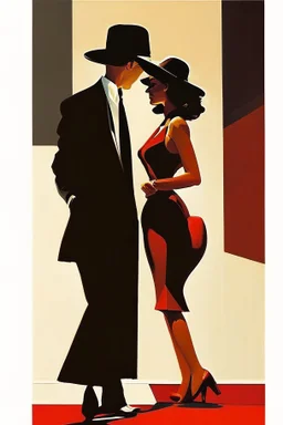 Abstract art in the style of jack vettriano