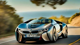 A sleek with livery (((BMW Chironz))), its contours and details perfectly captured in a (((cinematic view))), zipping along a winding road under a beautiful blue fresh morning sky