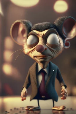 mr bean as funky mouse, 4k, trending on artstation, depth of field, high detail, backlit