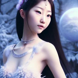 smooth hyper realistic, beautiful smiled Japanese goddess, pale colors, dark cosmos background, cat еye, extremely sharp detail, finely tuned detail, ultra high definition, 8 k, unreal engine 5, ultra sharp focus, accurate sword wings, positive smile, lot of details, fit within portrait, Ambiance winter, perfect composition, perfect hair, perfect hands, finger up gestures