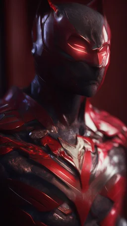 Iconic Cat-Man, Glowing red and silver, ultra-detailed armor, eye mask cat, dynamic shot, richly saturated colors, full stature, full body, cinematic atmosphere, global illumination, intricate shadows, reflections, Octane rendering, hyper-realistic, unparalleled detail, 8K , concept art, physically based rendering, intricate textures, subsurface scattering, timeless masterpiece, AI enhanced, GAN, ray tracing, depth of field, neural network,