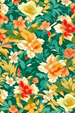 flowers floral pattern in the style of Pierre-Auguste Renoir