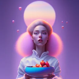 pixar style, realistic painting of a pretty women and a jar jam marmelade, in kitchen,volumetric blue clouds,pink sky environment and flying strawberries in the background, volumetric lighting,dramatic lighting, detailed digital painting, extreme dense and fine fur, anime, ornate, colour-washed colors, elegant, small minutiae, tiny features, particulars, centered, smooth, sharp focus, renderman gofur render, 8k, uhd, detailed eyes, realistic shaded volumetric lighting,caustics,backlight