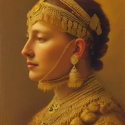 professional portrait young female gypsy, golden earrings, heavy brushstrokes, textured surface, impasto paint, intricate, cinematic lighting, oil painting, highly textured skin, dramatic, 8k, trending on artstation, painting by Cy Twombly and Albert Lynch and Donato Giancola,