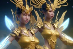  beautiful cosmic asiatic woman with bronze color skin, long hair, nice smiling, magic glamour make up, delicate colors, beautiful glamour galactique dress, ultra sharp focus, 8k, unreal engine 5, extremely sharp detail, light effect, soft light atmosphere of a spaceship, smooth, full of details, face in front, complete vision of face and hair and body