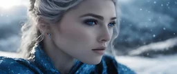Photoreal gorgeous blue scaled blue triton blue ranger blue scaled blue woman with blue scaled blue skin blue as blue amber heard in an ice covered mountain landscape snowing at night by lee jeffries, otherworldly creature, in the style of fantasy movies, photorealistic, bokeh masterpiece smooth shading, ultra detailed, high resolution, cinematic, unreal 6, subtle shadows, octane render, 8k, cinema 4d, HDR, dust effect, vivid colors