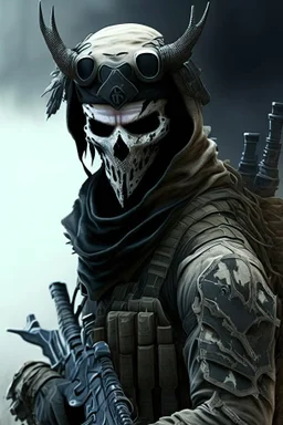 A soldier in the game modern warfare, he wears a skull mask with horns that covers his face. He is a sniper, but can also run point. His call sign is Wraith. Couple