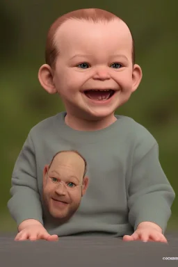 George costanza toddler, smile, full body, bokeh, hyper realistic