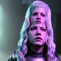 Actress, young Katheryn Winnick, android woman, blade runner style, rain, fog, neon ambient, gradient, clean skin, circuits, plastic coat, cyber punk, neon, tubes, portrait, studio photo, unreal engine 5, smooth color, 16 bit, god lights, ray tracing, RTX, lumen lighting, ultra deatail, volumetric lighting, 3d, finely drawn, hd.