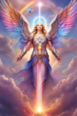 Beautiful angel, ufos, rainbows, beautiful colors gardens , flowers, cascades