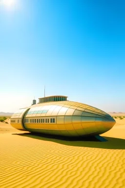 A space boat in the desert of the State of Kuwait