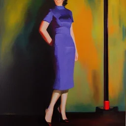 Full body portrait, painting, medium shot lady FrutigerAero